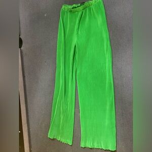 PrettyLittleThing Vibrant Lime Wide Leg Pants